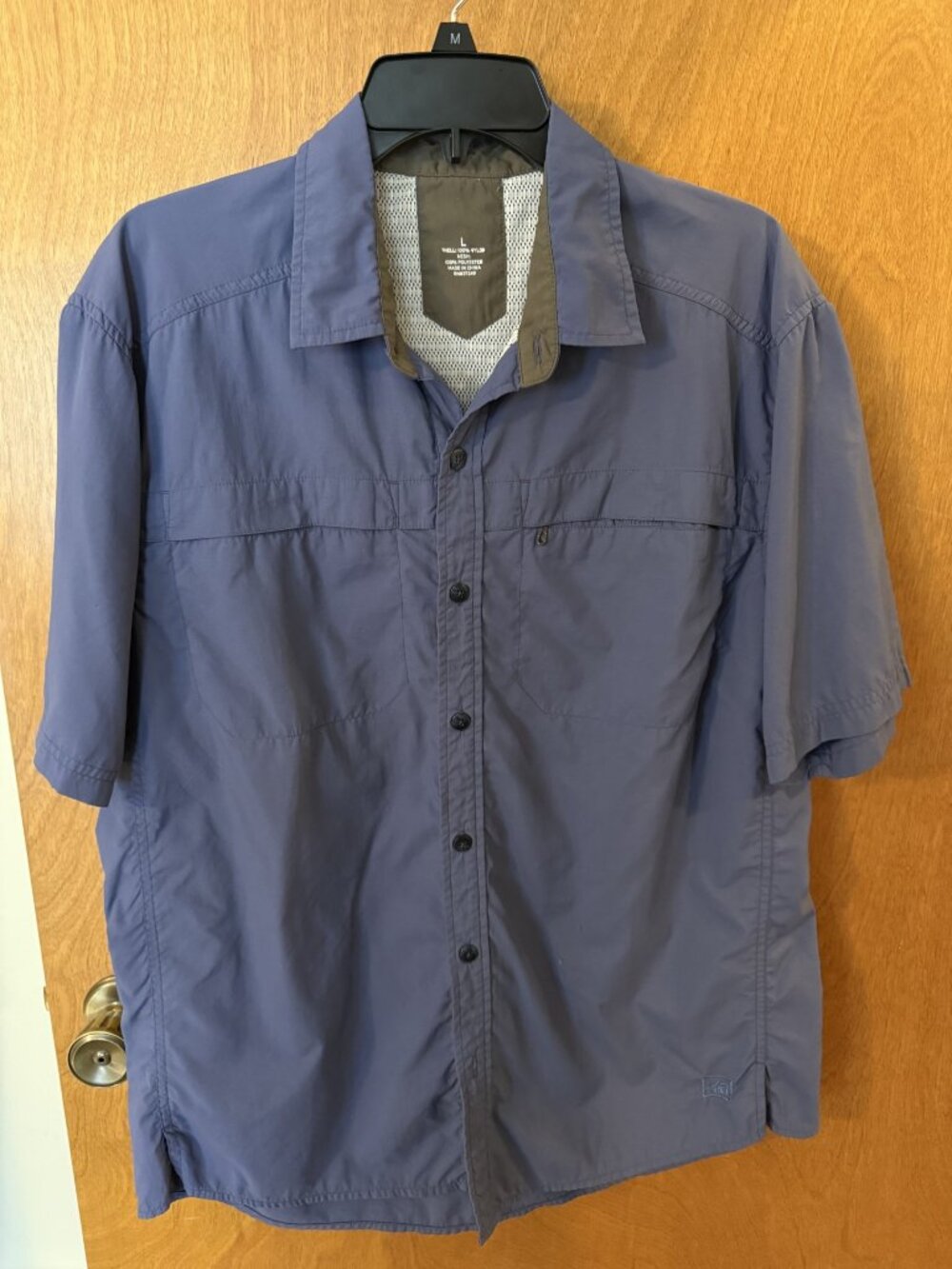 REI Co-op Shirt Mens Sz Large Hiking Camping Outdoors Blue Button Up Vented